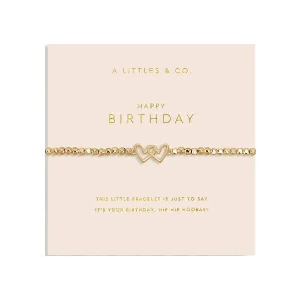 A LITTLE FOREVER YOURS HAPPY BIRTHDAY GOLD STRETCH BRACELET Puckett's Fine Jewelry Benton, KY