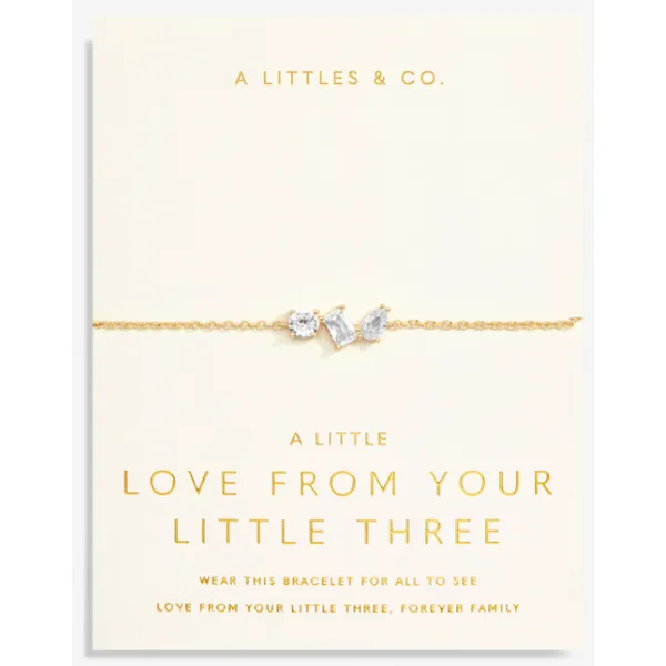 A LITTLE LOVE FROM YOUR LITTLE THREE, THREE STONE GOLD TONE BRACELET Puckett's Fine Jewelry Benton, KY