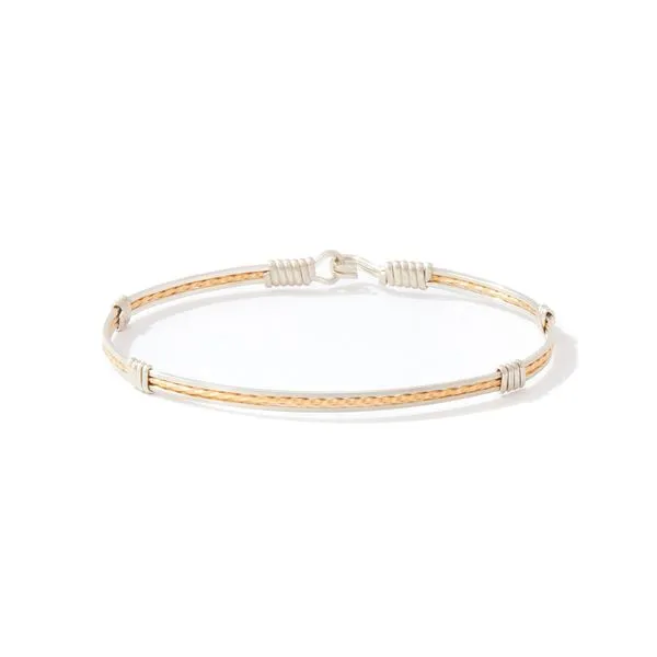 Ronaldo Sweetheart Bracelet, Silver and Yellow Gold Artisan Wire, 6.5" Puckett's Fine Jewelry Benton, KY