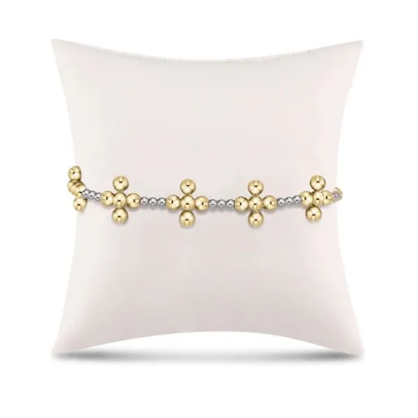 ENEWTON SIGNATURE CROSS SINCERITY PATTERN- STERLING 2.5MM BEAD BRACELET- CLASSIC BEADED SIGNTURE CROSS GOLD- 4MM BEAD Puckett's Fine Jewelry Benton, KY