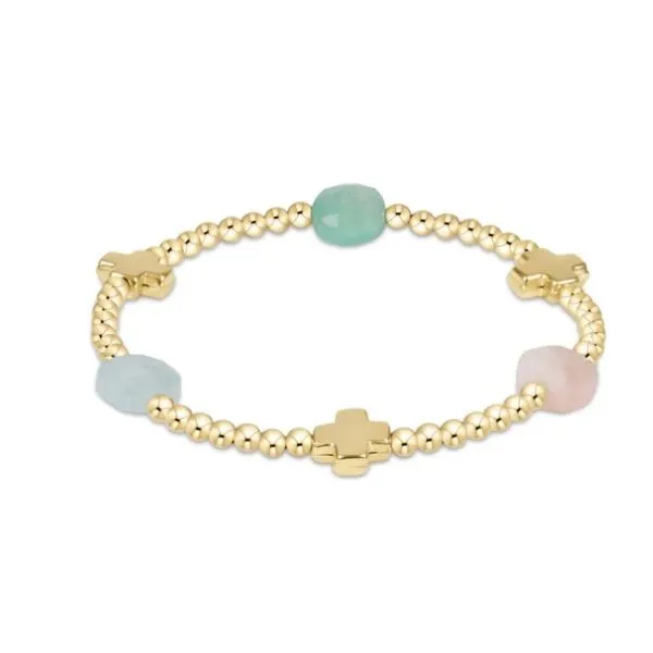 ENEWTON SIGNATURE CROSS ADMIRE GOLD PATTERN 3MM BEAD BRACELET - HOT MESS SS25 Puckett's Fine Jewelry Benton, KY
