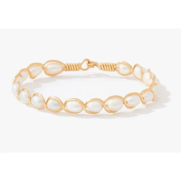 Ronaldo Natural Charm Bracelet, 14K Gold Artisan Wire and Pearl, 7" Puckett's Fine Jewelry Benton, KY