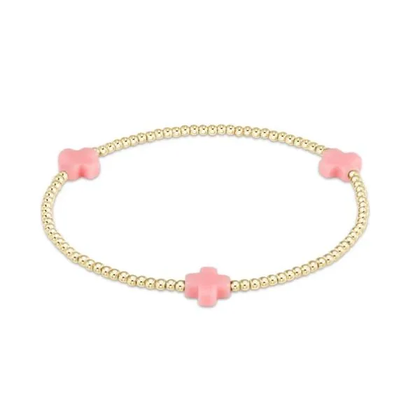 ENEWTON SIGNATURE CROSS GOLD, 2MM BEAD BRACELET, PINK Puckett's Fine Jewelry Benton, KY