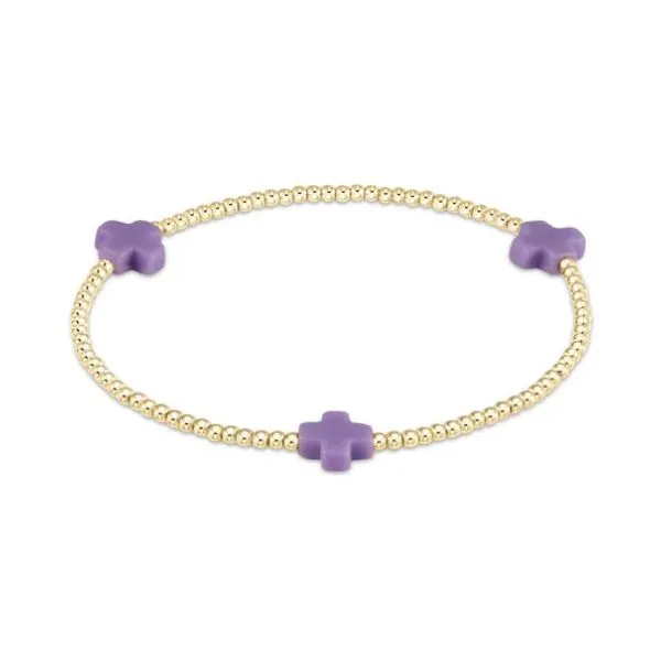 ENEWTON SIGNATURE CROSS GOLD, 2MM BEAD BRACELET, PURPLE Puckett's Fine Jewelry Benton, KY