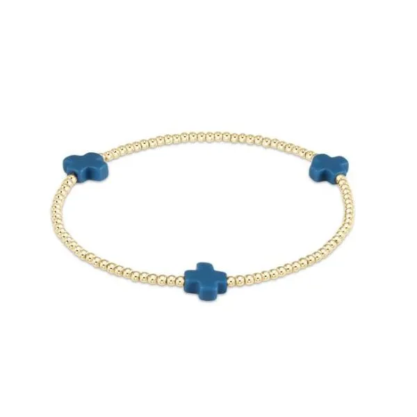 ENEWTON SIGNATURE CROSS GOLD, 2MM BEAD BRACELET, COBALT BLUE Puckett's Fine Jewelry Benton, KY