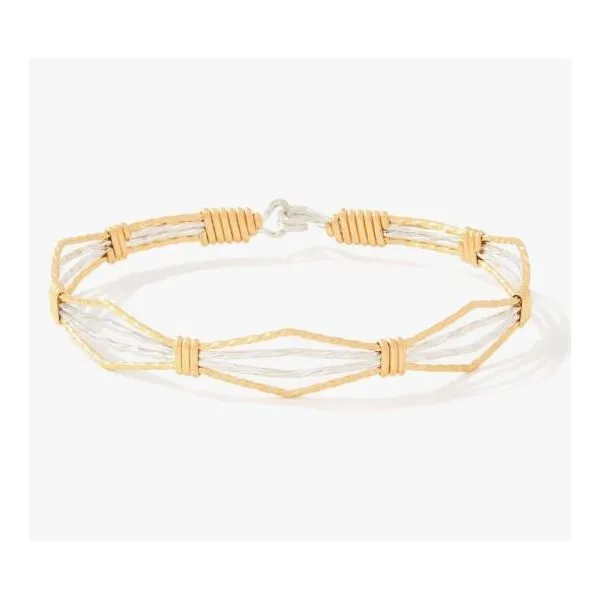 Ronaldo Peace In The Valley Bracelet, Gold Artisan Wire and Silver, 6.5" Puckett's Fine Jewelry Benton, KY