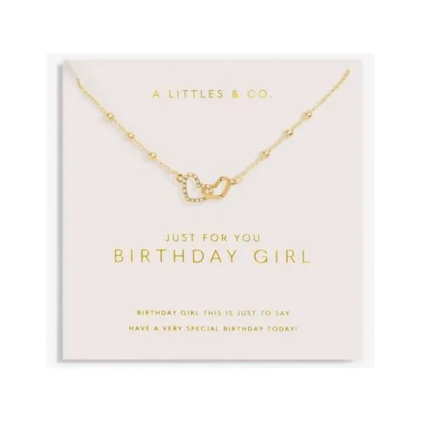 A Little Forever Yours Necklace, Just For You Birthday Girl, Gold Tone Necklace, 18" +2" Puckett's Fine Jewelry Benton, KY