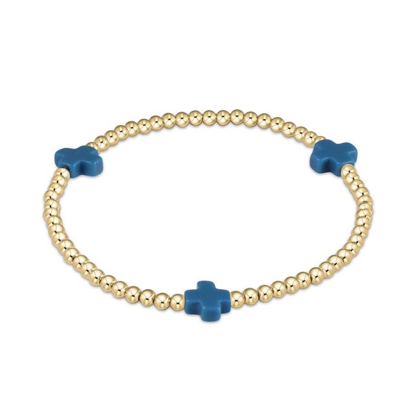 ENEWTON SIGNATURE CROSS GOLD, 2MM BEAD BRACELET, COBALT BLUE Puckett's Fine Jewelry Benton, KY