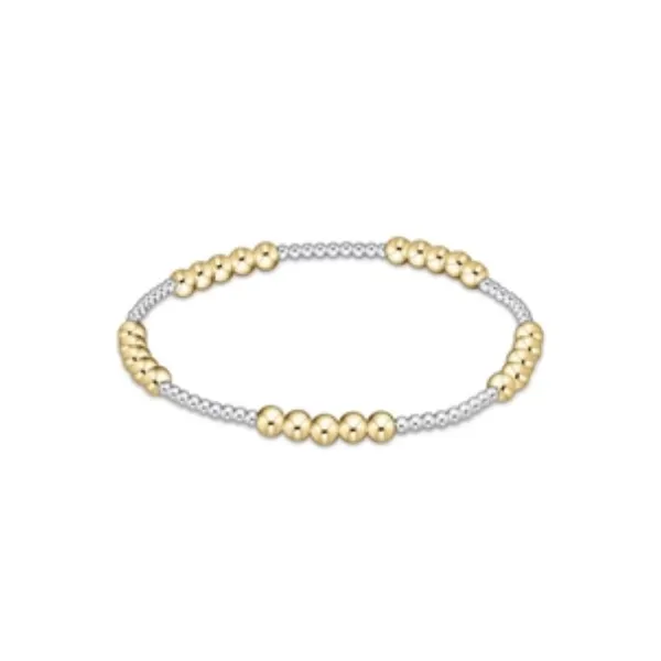 E NEWTON CLASSIC BLISSFUL PATTERN 2MM BEAD BRACELET - 4MM MIXED METAL Puckett's Fine Jewelry Benton, KY