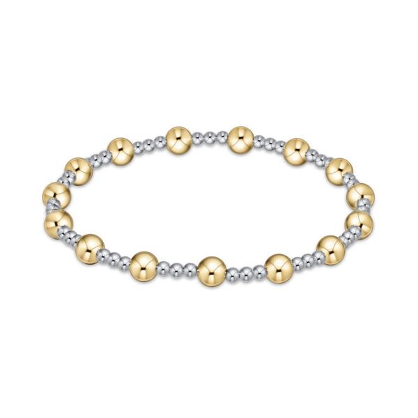 E NEWTON CLASSIC SINCERITY PATTERN 5MM BEAD BRACELET--MIXED METAL Puckett's Fine Jewelry Benton, KY