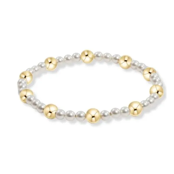ENEWTON PEARL SINCERITY PATTERN 4MM BEAD BRACLET- 6MM GOLD Puckett's Fine Jewelry Benton, KY