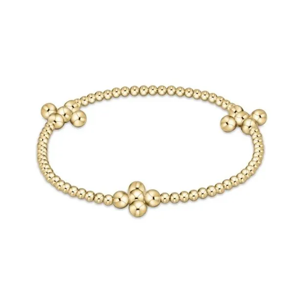 ENEWTON SIGNATURE CROSS SINCERITY PATTERN 2.5MM BEAD BRACELET- CLASSIC BEADED SIGNATURE GOLD CROSS - 4MM Puckett's Fine Jewelry Benton, KY