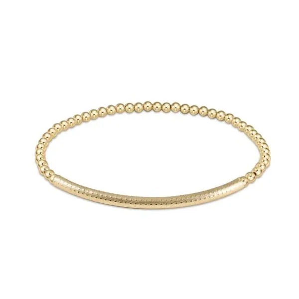 E NEWTON CLASSIC GOLD 3MM BEAD BRACELET--BLISS BAR TEXTURIZED Puckett's Fine Jewelry Benton, KY
