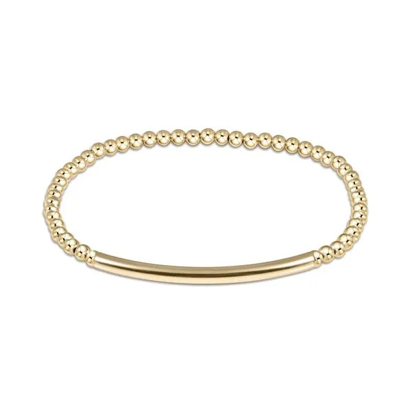 E NEWTON BLISS BAR SMOOTH CLASSIC GOLD 3MM BEAD BRACELET Puckett's Fine Jewelry Benton, KY