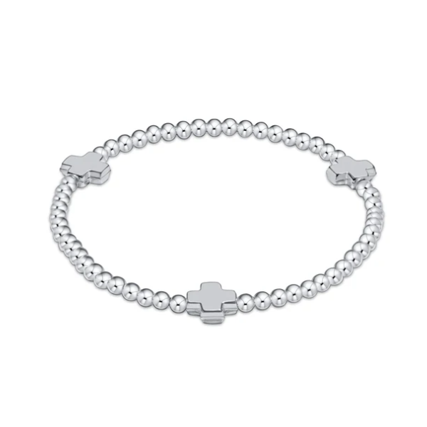 ENEWTON EXTENDS - SIGNATURE CROSS STERLING PATTERN 3MM BEAD BRACELET Puckett's Fine Jewelry Benton, KY