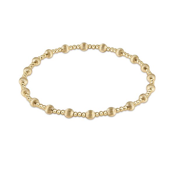 E NEWTON EXTENDS DIGNITY SINCERITY PATTERN 4MM BEAD BRACELET GOLD Puckett's Fine Jewelry Benton, KY
