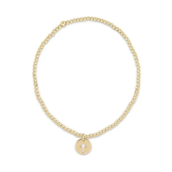 ENewton EGirl Classic Gold 2MM Bead Bracelet - Blessed Small Gold Disc Puckett's Fine Jewelry Benton, KY