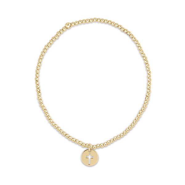 ENewton EGirl Classic Gold 2MM Bead Bracelet - Blessed Small Gold Disc Puckett's Fine Jewelry Benton, KY