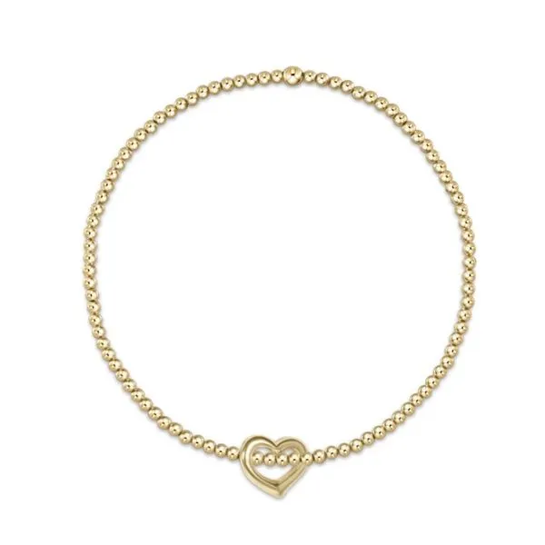 ENEWTON EGIRL CLASSIC GOLD 2MM BEAD BRACELET -- LOVE SMALL GOLD HEART CHARM Puckett's Fine Jewelry Benton, KY