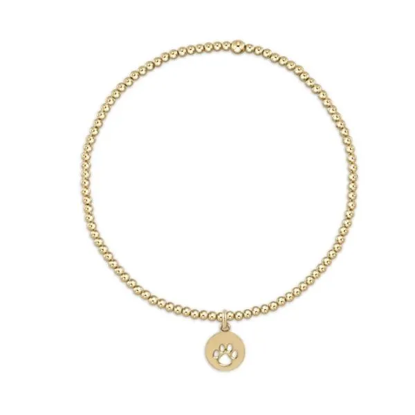 ENEWTON EGIRL CLASSIC GOLD 2MM BEAD BRACELET - PAW PRINT CHARM DISC Puckett's Fine Jewelry Benton, KY