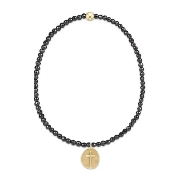 ENEWTON BRACELET - SILVER FACETED HEMATITE 2MM BEAD BRACELET - INSPIRE SMALL GOLD CHARM Puckett's Fine Jewelry Benton, KY