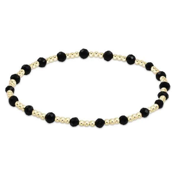 ENEWTON GEMSTONE GOLD SINCERITY PATTERN 3MM BEAD BRACELET - FACETED ONYX Puckett's Fine Jewelry Benton, KY