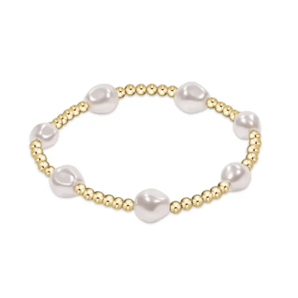E NEWTON EXTENDS ADMIRE GOLD 3MM BEAD BRACELETE--PEARL Puckett's Fine Jewelry Benton, KY