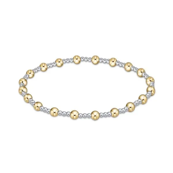 E NEWTON CLASSIC SINCERITY PATTERN 4MM BEAD BRACELET--MIXED METAL Puckett's Fine Jewelry Benton, KY