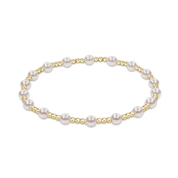 E NEWTON EXTENDS CLASSIC SINCERITY PATTERN 4MM BEAD BRACELET - PEARL Puckett's Fine Jewelry Benton, KY