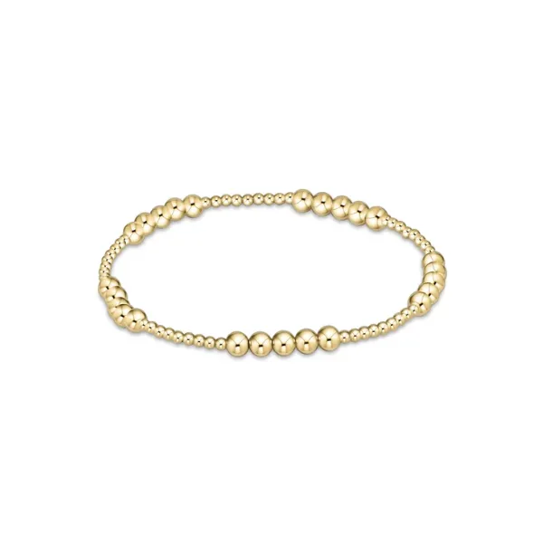 E NEWTON CLASSIC BLISSFUL PATTERN 2MM BEAD BRACELET - 4MM GOLD Puckett's Fine Jewelry Benton, KY