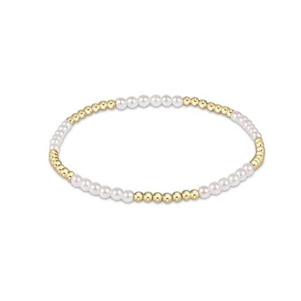 E NEWTON CLASSIC BLISSFUL PATTERN 2.5MM BEAD BRACELET - 3MM PEARL Puckett's Fine Jewelry Benton, KY
