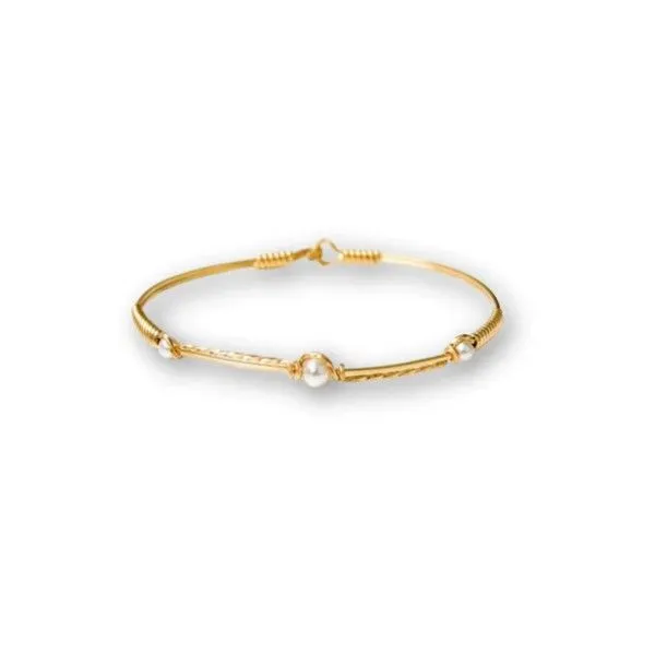 Ronaldo Be The Change Bracelet, 14K Gold Filled Artisan Wire, Crystal Pearl,7.5" Puckett's Fine Jewelry Benton, KY