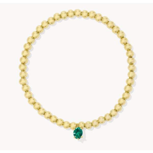 Kendra Scott Cailin Stretch Bracelet Gold Tone Green Crystal Puckett's Fine Jewelry Benton, KY