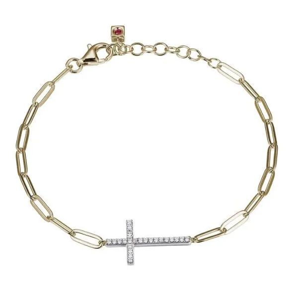 Elle East/West Paperclip Cross Bracelet Puckett's Fine Jewelry Benton, KY