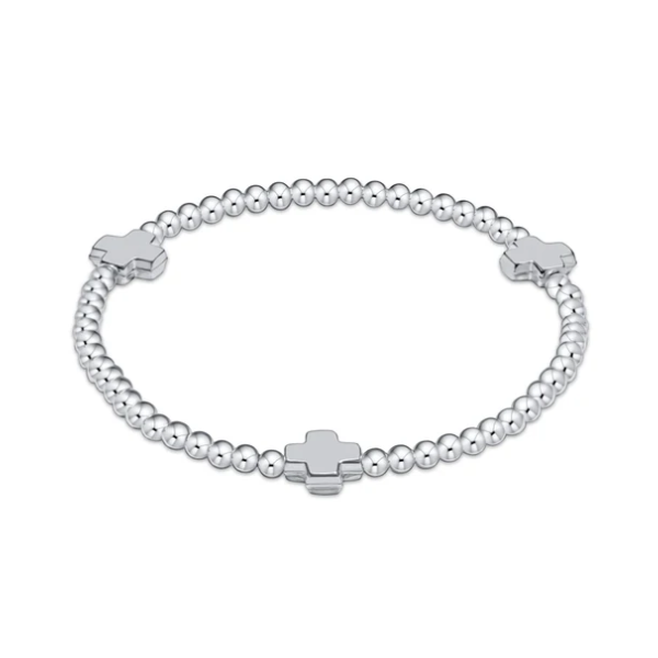 Enewton Signature Sterling Cross Pattern 3mm Bead Bracelet Puckett's Fine Jewelry Benton, KY