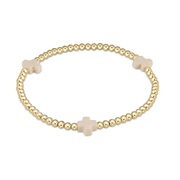 E NEWTON EXTENDS SIGNATURE CROSS 3MM BEAD BRACELET--OFF WHITE Puckett's Fine Jewelry Benton, KY