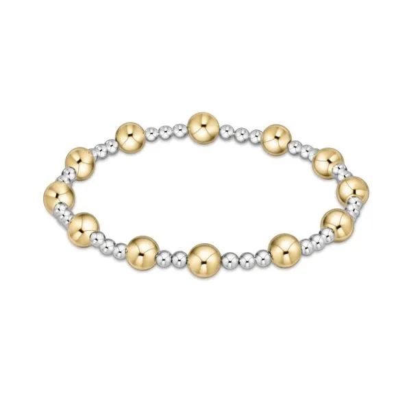E NEWTON CLASSIC SINCERITY PATTERN 6MM BEAD BRACELET--MIXED METAL Puckett's Fine Jewelry Benton, KY