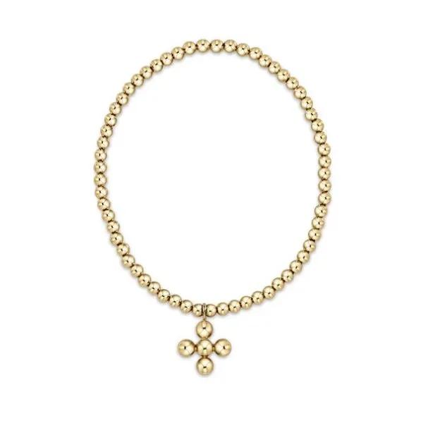 ENEWTON EXTENDS- CLASSIC GOLD 3MM BEAD BRACELET - CLASSIC BEADED SIGNATURE CROSS GOLD CHARM- 4MM BEAD Puckett's Fine Jewelry Benton, KY