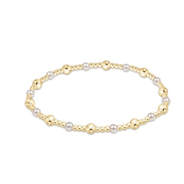 ENEWTON CLASSIC GOLD SINCERITY PATTERN 4MM BEAD BRACLET - PEARL Puckett's Fine Jewelry Benton, KY