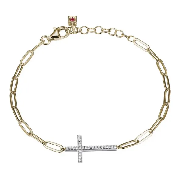 Elle East/West Paperclip Cross Bracelet Puckett's Fine Jewelry Benton, KY
