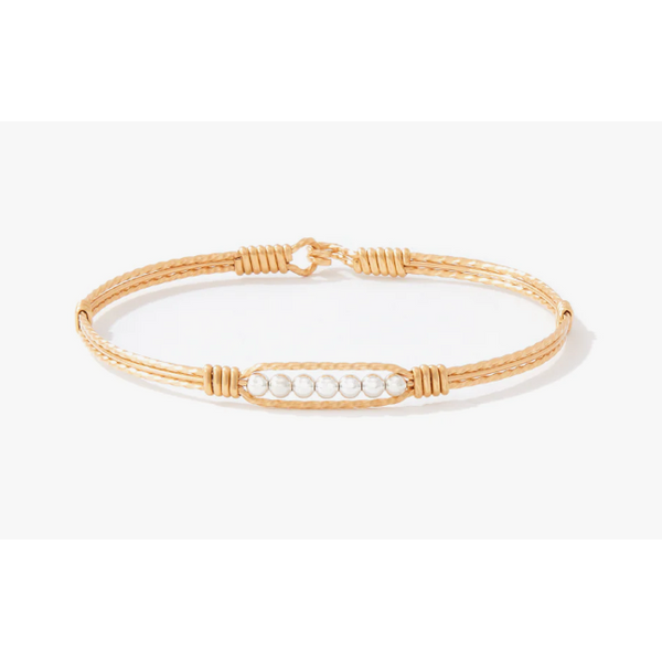 Ronaldo Power Of Prayer Bracelet- 14K Gold Artist Wire With Silver Beads 7.5