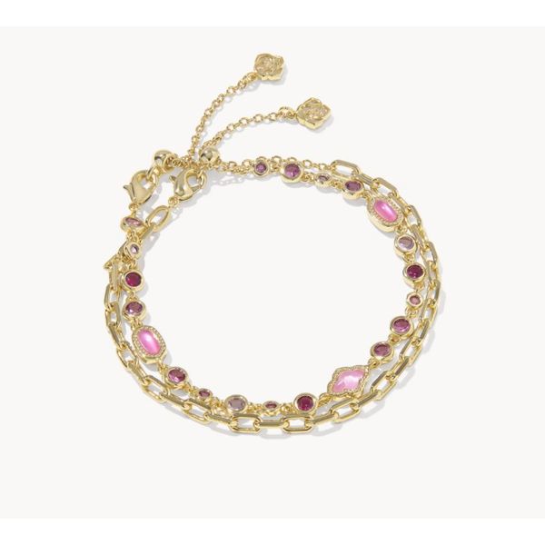 Kendra Scott Mini Elisa Abbie Bracelet Set, Gold Tone Pink Mix Puckett's Fine Jewelry Benton, KY