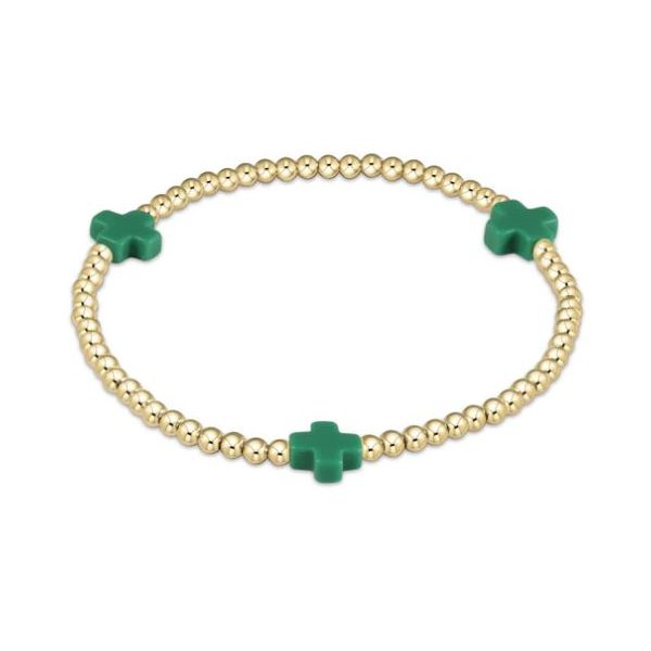 Enewton Signature Cross 3mm Gold Bracelet Emerald Green Puckett's Fine Jewelry Benton, KY