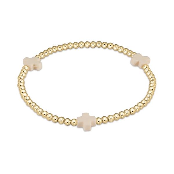 Enewton Signature Cross 3mm Gold Bracelet Off White Puckett's Fine Jewelry Benton, KY