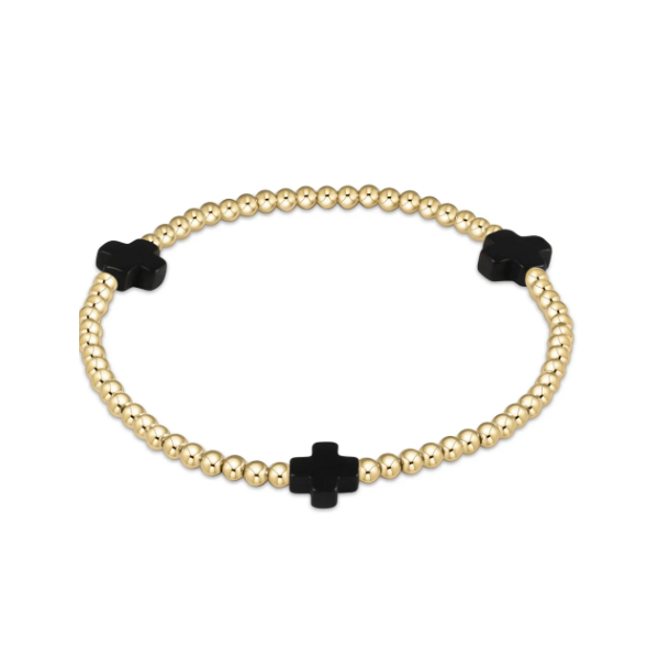 Enewton Signature Cross 3mm Beaded Bracelet- onyx Puckett's Fine Jewelry Benton, KY