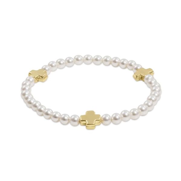 ENEWTON SIGNATURE CROSS 4MM GOLD BRACELET - PEARL Puckett's Fine Jewelry Benton, KY