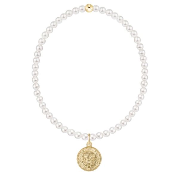 ENEWTON CLASSIC PEARL 3MM BRACELET, BLESSING GOLD DISC Puckett's Fine Jewelry Benton, KY