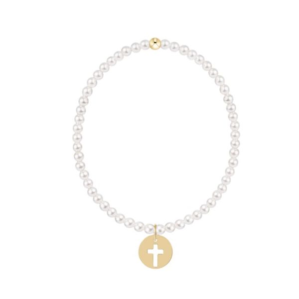 Enewton egirl classic pearl 3mm bracelet - blessed gold disc Puckett's Fine Jewelry Benton, KY