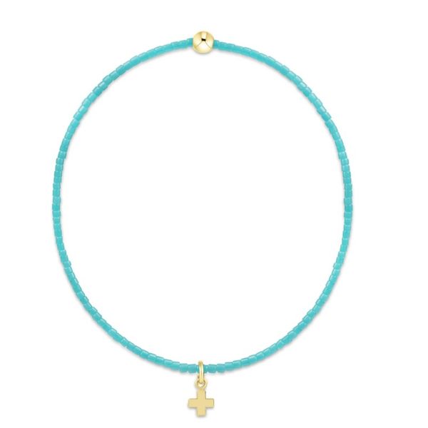 ENEWTON HOPE CLASSIC TURQUOISE BRACELET, SIGNATURE CROSS SMALL GOLD CHARM Puckett's Fine Jewelry Benton, KY