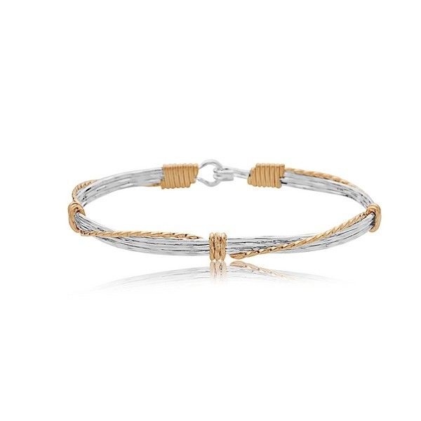 Ronaldo Leap Of Faith Bracelet, Mirror Silver and Gold Artist Wire, 7" Puckett's Fine Jewelry Benton, KY